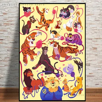 Panza Pictura Disney Tigger Cheshire Cat Clawhauser Arta De Perete Postere Si Printuri Acasă Decorare Dormitor Living Room Decor
