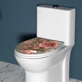 Capac de toaletă Autocolante de Flori Autocolante cu Flori pentru Baie Capac Scaun de Toaletă