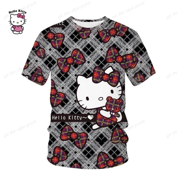 Vara Hello Kitty 3D tricou Barbati Femei Copii Casual Streetwear Boy Fata de Copii de Desene animate Imprimate T-shirt, Blaturi Rece Tee