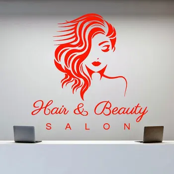 Stil de coafură de frumusete vinil autocolant frizerie, salon de frumusete salon magazinului decor mural autocolant perete amovibil MF48