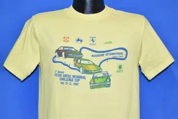 vintage anii ' 80 PETER GREGG MEMORIAL CHALLENGE CUP RIVERSIDE t-shirt MEDIU M