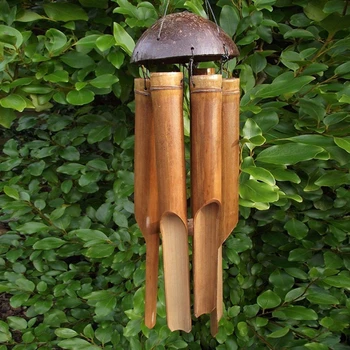 Bambus Wind Chimes Windchime Windbell Clopotei Ambarcațiuni pentru Grădină în aer liber, Terasă Casă de Decor Zen Meditație de Relaxare Coardă