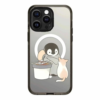 Magsafe Acrilice Desene animate Pinguini Caz de Telefon Acoperă pentru IPhone 11 12 13 14 15 Pro Max de Caz pentru IPhone 15 Pro Max