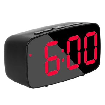 Smart Digital Ceas cu Alarmă Noptiera,LED-ul Rosu de Călătorie USB Ceas de Birou cu 12/24H Data Temperatura de Amânare pentru Dormitor,Negru