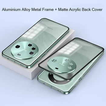 Din Aliaj de aluminiu Cadru Metalic Bara de protectie pentru Huawei Mate 60 Pro Plus Pr0+ Caz Acrilic Mat Capacul din Spate aparat de Fotografiat Lentilă Protector Caz