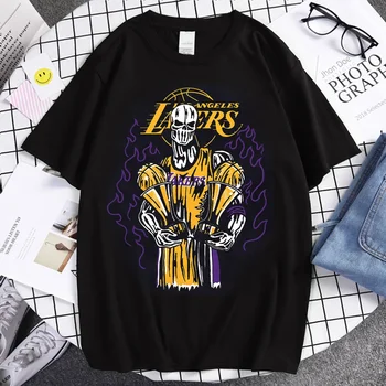 Vara Streetwear Gotic Epocă Topuri Tricouri Noi pentru Femei Îmbrăcăminte Fan de Baschet T-Shirt Barbati Skull & Bones Print Grafic T Shirt