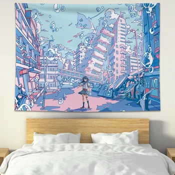 Stil Japonez Ilustrare Teen Indie Dormitor De Decorare Perete Tapiserie De Pe Perete Anime Roz Kawaii Decor Camera Postere Tapiz