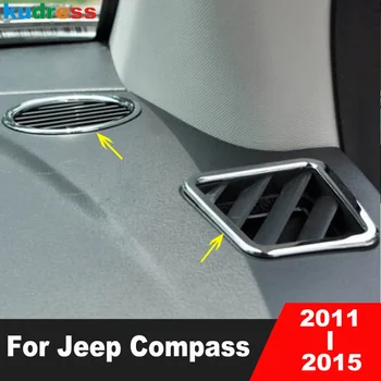 Pentru Jeep Compass 2011 2012 2013 2014 2015 Chrome Masina Superior Față De Aer Condiționat De Ventilație De Evacuare A Acoperi Ornamente Interior Accesorii