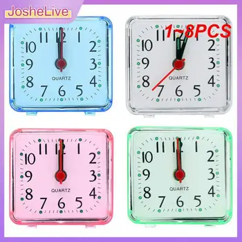 1~8PCS Mini Pătrat Mic Pat Ceas Deșteptător Caz Transparente Ceas Digital de Alarmă Copiii Student Birou Ceas de Masa