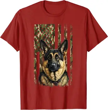 Ciobanesc German Steag American Păstor Iubitor de Câine Unisex T-Shirt mâneci lungi