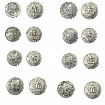 8 diferite stiluri de Vagabond Creative Washington Trimestru de Dolari de Argint Placat cu Copia Monede