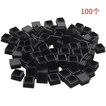 100buc Plastic Tub Pătrat Insertii End Decupare Capace 20mm x 20mm Negru