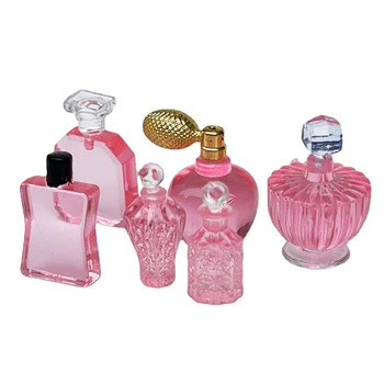 1:12 6 buc/Set Sticla de Parfum Accesorii Miniatură Mini Jucarii Mobilier pentru Fetita Roz