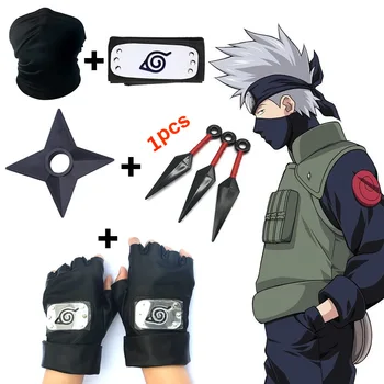 SET Anime Naruto Kakashi Cosplay Accesorii bentita Masca kunai Mănuși Ninja Uchiha Manusi de Acțiune Figura Prop Chestii de Jucărie pentru Copii