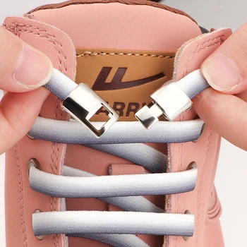 1 Pereche De Șireturi Elastice Pentru Adidasi Nu-Și Lege Șireturile Cruce De Metal Cataramă Ușor De A Pune Pe Și În Afara Leneș Pantofi Dantelă Banda De Cauciuc