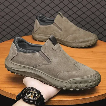 Pantofi pentru bărbați Toamnă Nou Pedala de Picior Respirabil Securitatea muncii Casual Tendință de Sport, Adidași din Piele Mocasini Barbati Zapatos De Hombre