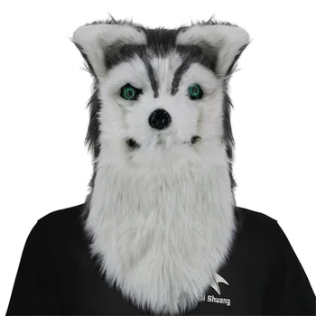 Bunuri mobile Gură de Câine Masca Costum de Cosplay Gura Mover Masca de Animale de Pluș Faux Blănuri de Câine Masca pentru Petrecere de Halloween