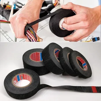 Banda de Catifea Neagra Pachet de Cabluri Ignifuge Electrice Bandă Adezivă Țesătură Pânză Țesut de Cabluri Cablaj Adeziv de Etanșare 9-32mm