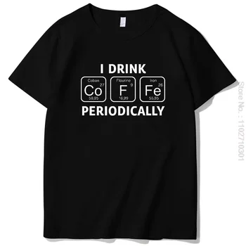 Eu Beau Cafea Periodic Tabelul Periodic grafic t shirt cu maneci scurte t-shirt, Tricouri Topuri O-neck T-shirt de Vară de îmbrăcăminte pentru Bărbați