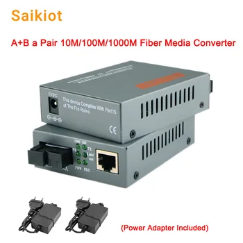 Saikiot Fibră SFP Media Converter 10/100/1000M 3/25/120KM Gigabit RJ45 Ethernet Fiber Optic Media Converter