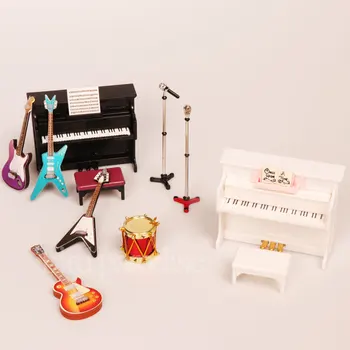 1/12 Miniatură Papusi Accesorii Mini Instrumente Muzicale De Pian, Chitara Model Pentru Barbie Ob11 Bjd Mobilier Casă De Păpuși Jucarii Copii
