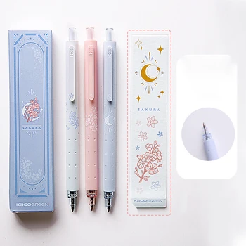 3pcs/cutie Negru de Cerneală Semnătura Pen Neutru Pixuri Kawaii Sakura Pixuri cu Gel pentru Scris coreean Papetarie Scoala Rechizite de Birou