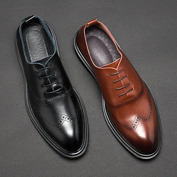 Mens Pantofi Rochie Confortabil Moda Piele Naturala Pantofi Barbati De Afaceri De Zi Cu Zi Casual, Pantofi Formale Bărbați Pantofi Rochie Încălțăminte