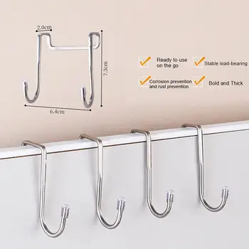 Ușa dulapului Cârlig din Oțel Inoxidabil S-o formă de Cârlig Stantare Gratuita Dublu Cuier pentru Baie Bucatarie Usa Cabinetului Bagaje Grele