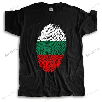 Stil semplice Manica Corta În Cotone Biologico Bulgaria di Bandiera Impronte Digitali Casual Tricou Uomo T-Shirt Maschile