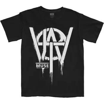 Muza T Shirt Va De Oamenii Stencil Logo-Ul Trupei Oficial Negru Nou