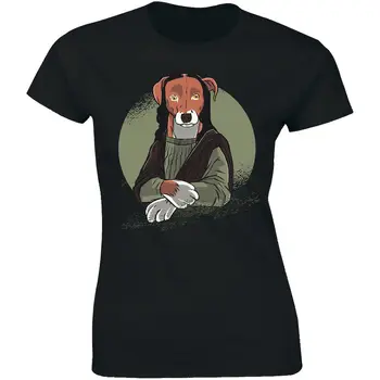 Frumos Câine care Poartă Haine Doamnă Tricou Femei Premium T-shirt Tee Cadou