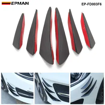 EPMAN 6pcs/lot Masina de Fibră de Carbon, Bara Fata Splitter Aripioare Corpul Spoiler Canards Valance Bărbie EP-FD003F6